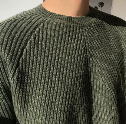 Round Collar Knit Sweater - Crew Neck Sweater: Comfortable and Stylish for Men. Shop Now Alex Shogun Men's Clothes