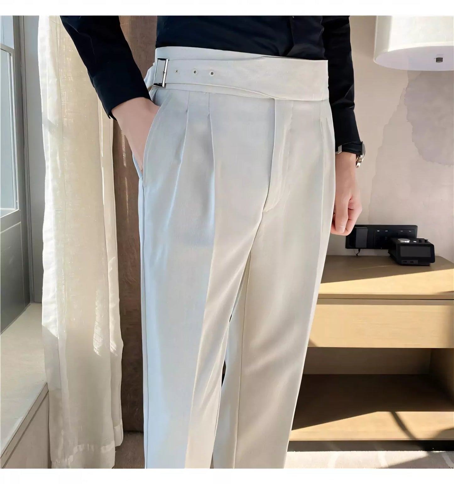 Modern Formal Trousers (Belted) -  #  pants Shop Stylish Modern Trousers (Belted) | Men's Formal Pants 