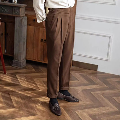 High-Waisted Cavalry Trousers -  #  pants Men's High-Waisted Cavalry Suit Trousers 