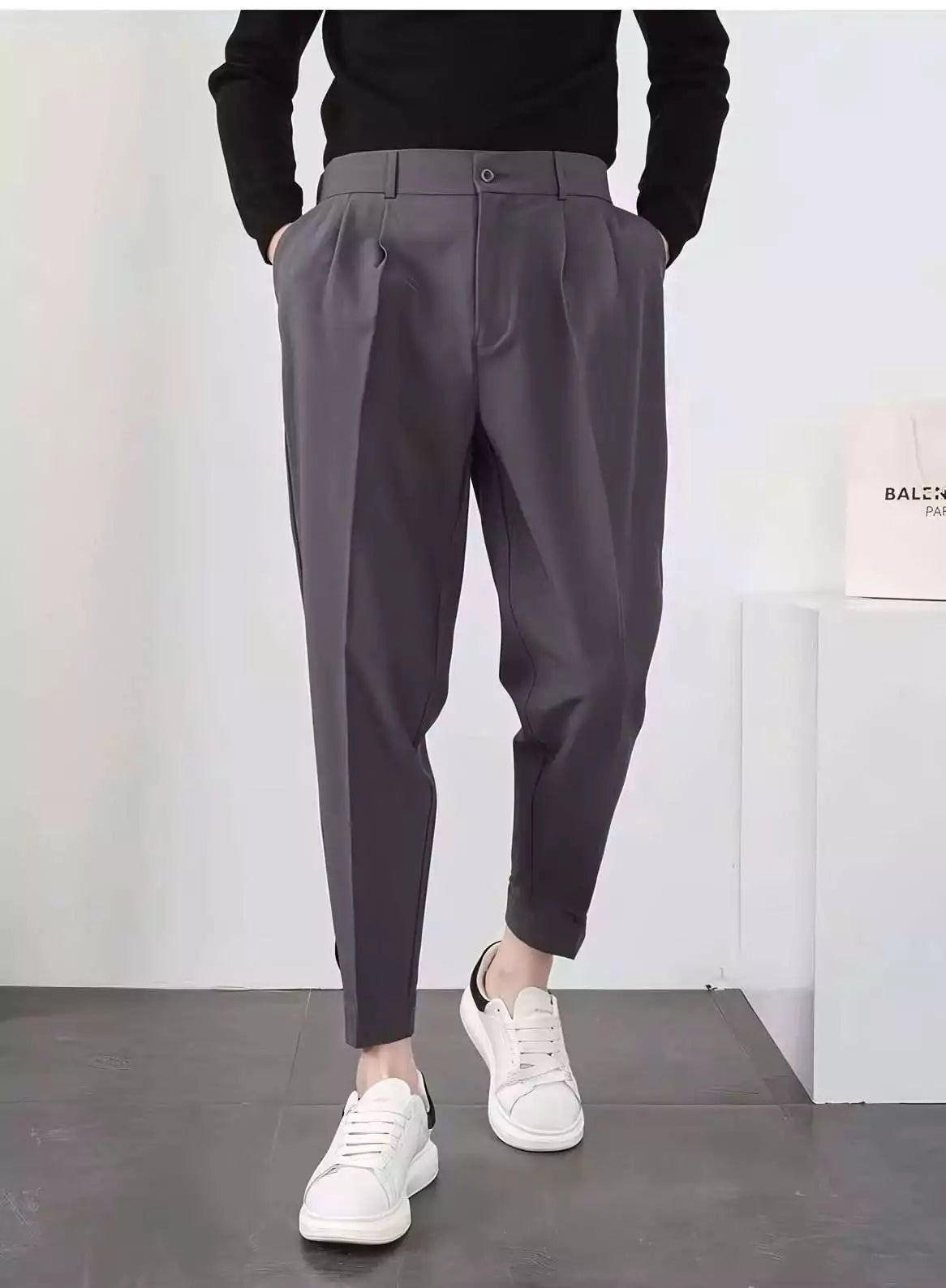 Seoul Tapered Pleat Pants -  #  pants Best Seoul Tapered Pleat Pants - Korean Style Slim Fit Trousers 