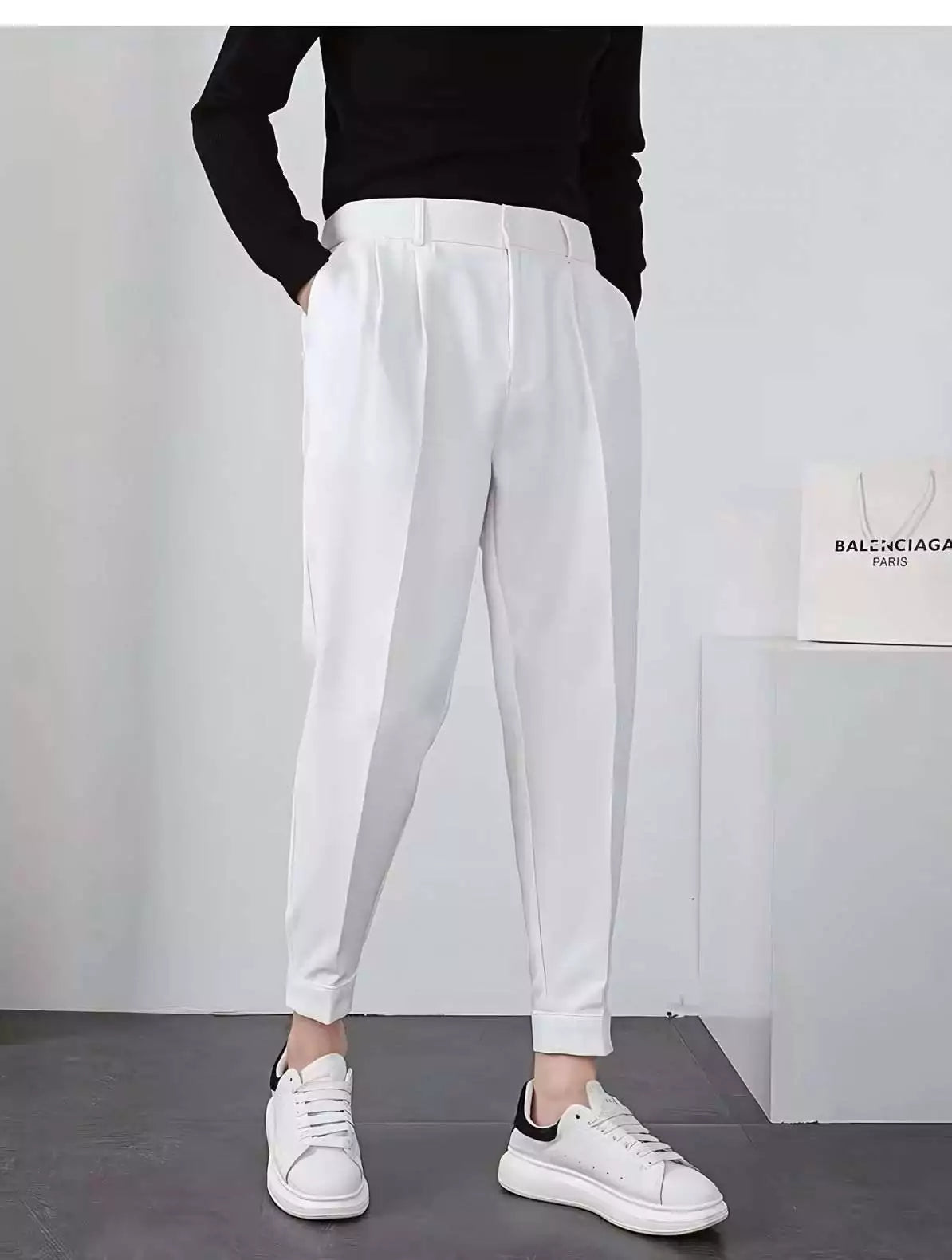 Seoul Tapered Pleat Pants -  #  pants Best Seoul Tapered Pleat Pants - Korean Style Slim Fit Trousers 