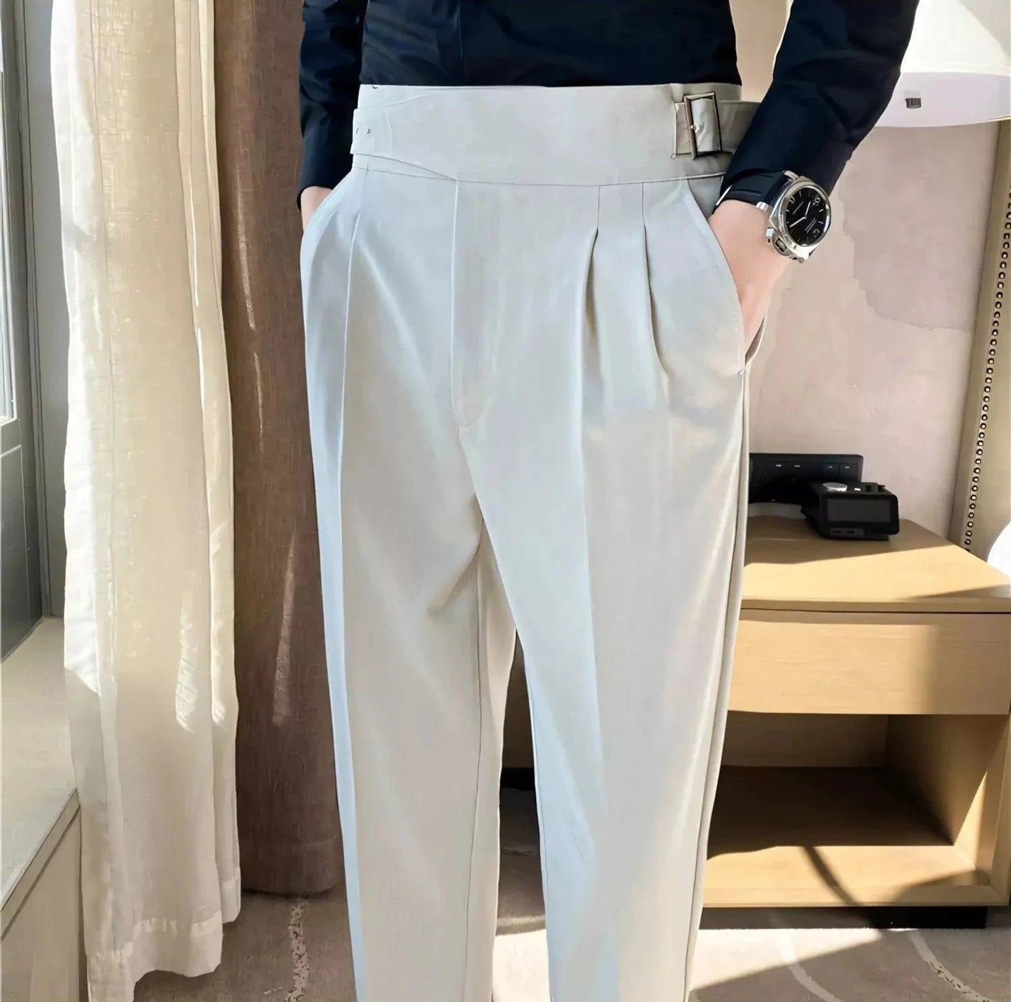 Modern Formal Trousers (Belted) -  #  pants Shop Stylish Modern Trousers (Belted) | Men's Formal Pants 