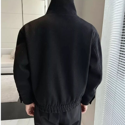 The Elite Stand Collar Woolen Jacket - The Elite Stand Collar Woolen Jacket Alex Shogun Men's Clothes