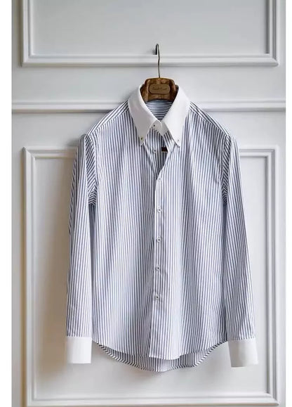 -The Bentley Stripe Shirt - The Bentley Stripe Shirt | High-Quality British Dress Shirt Alex Shogun Men's Clothes