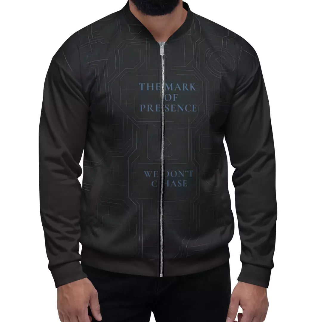 The Mark of Presence Bomber Jacket - The Mark of Presence Black Bomber Jacket for Men | Best Bomber Jackets Alex Shogun Men's Clothes