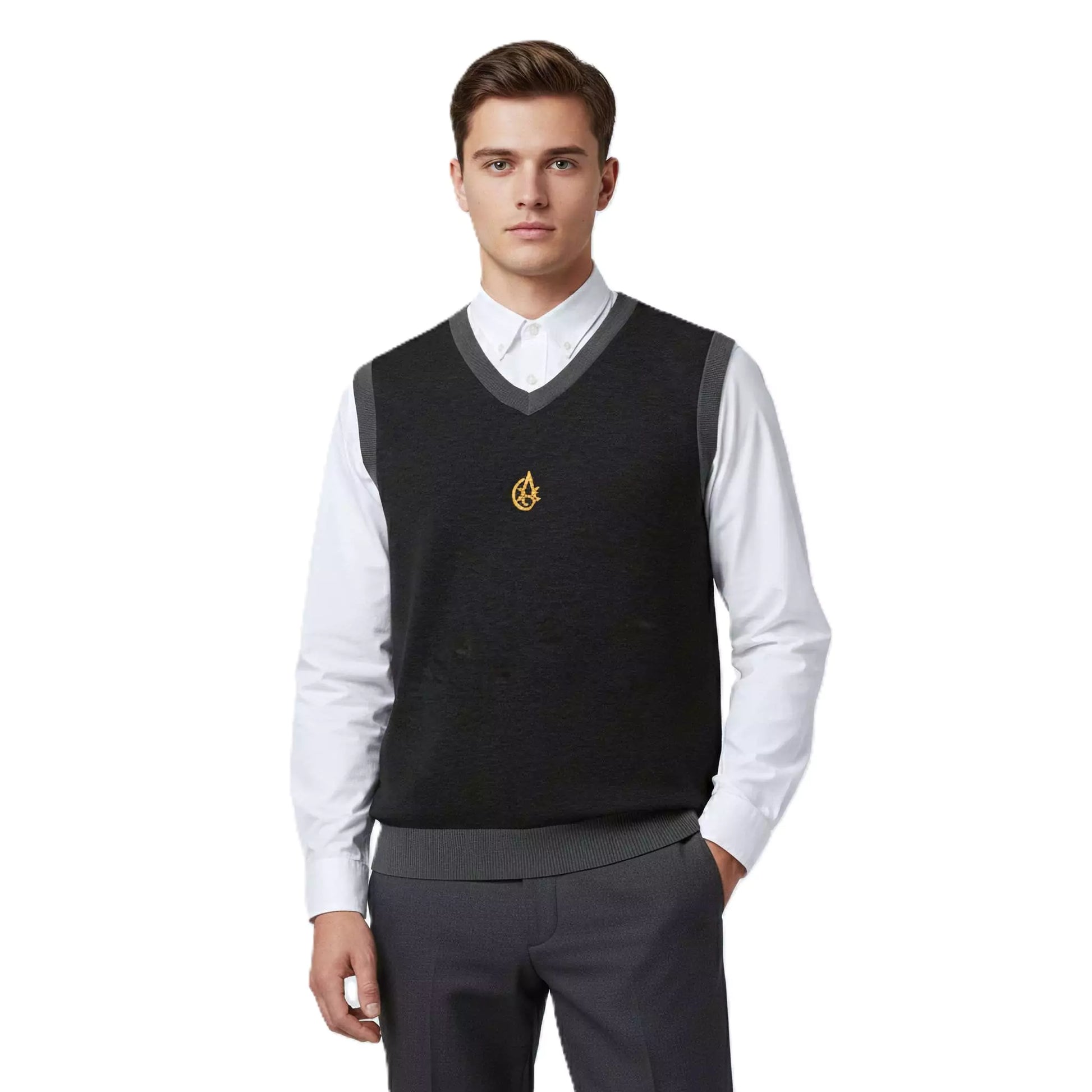 The Noir V-Neck Vest - The Noir V-Neck Vest Alex Shogun Men's Clothes