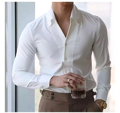 The Sartorial Italian Collar Shirt -  Italian Collar Shirt: Slim Fit, Wrinkle-Free, Luxury Menswear Alex Shogun Men's Clothes
