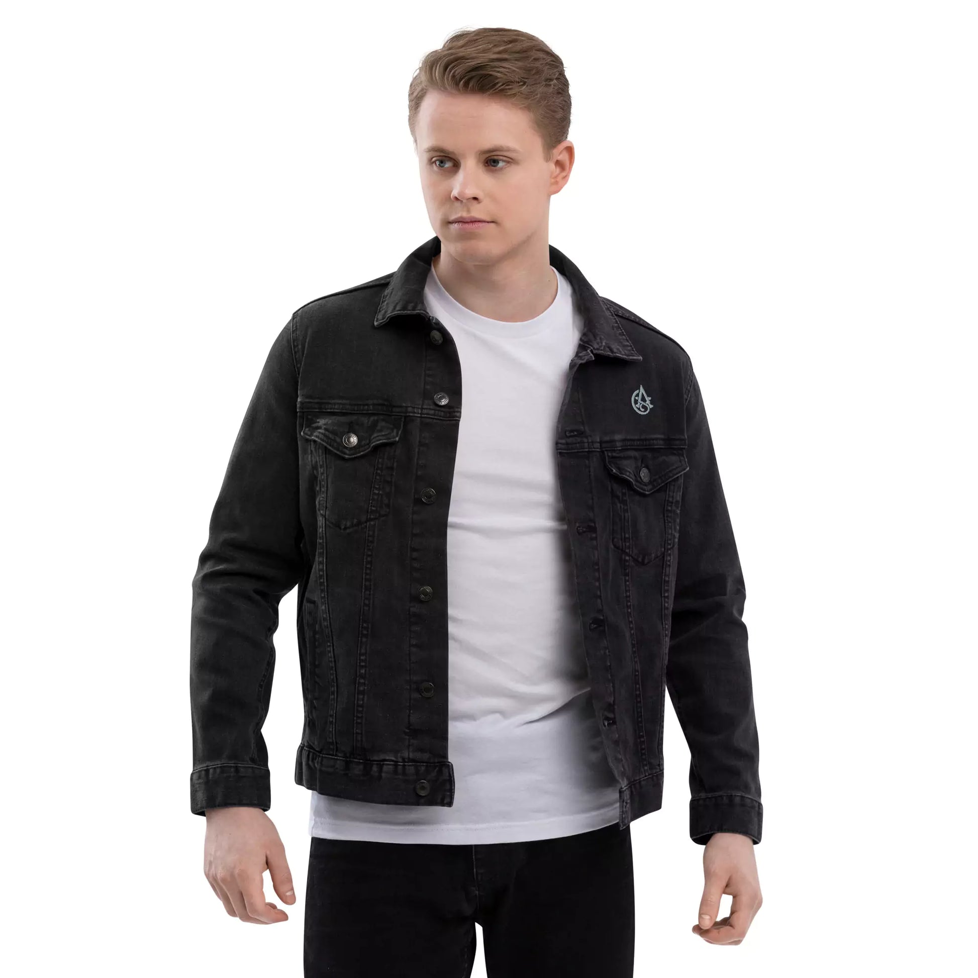 Silent Authority Denim Jacket - Embroidered Premium Denim Jacket – Alex Shogun Legacy Alex Shogun Men's Clothes