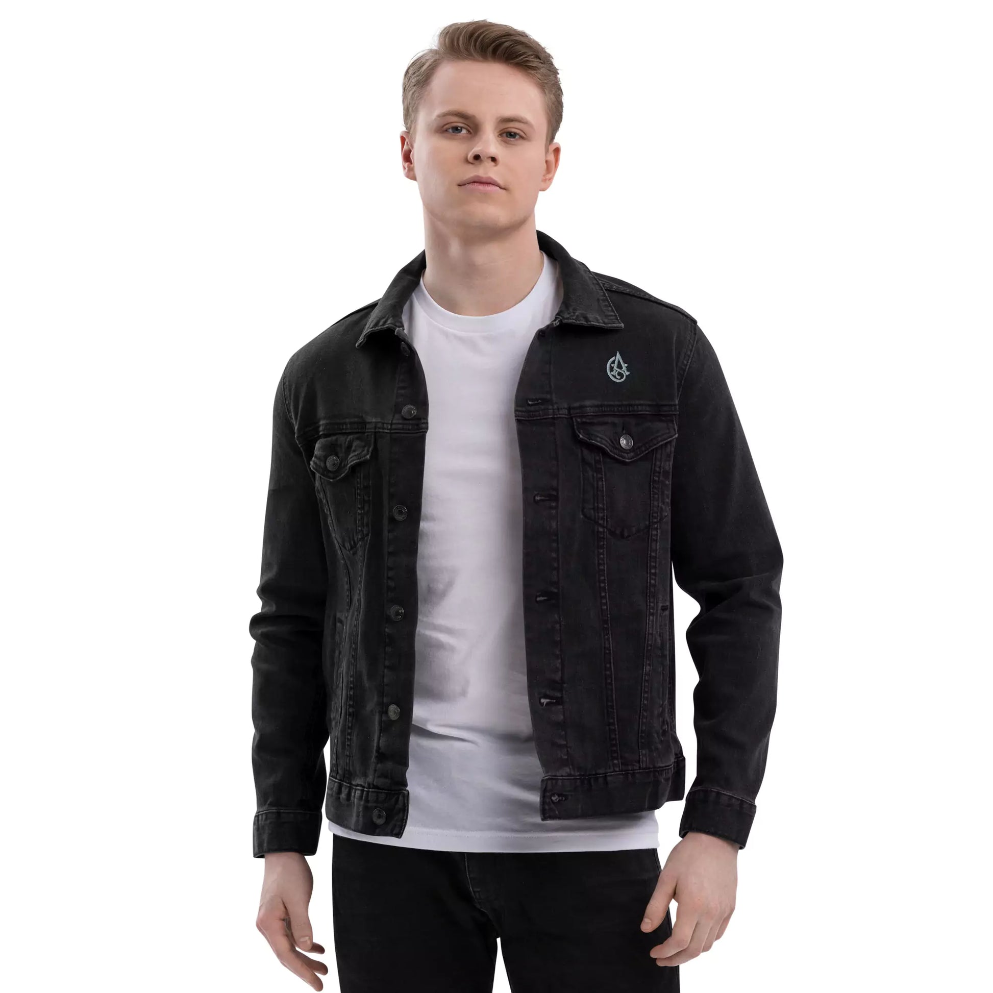 Silent Authority Denim Jacket - Embroidered Premium Denim Jacket – Alex Shogun Legacy Alex Shogun Men's Clothes