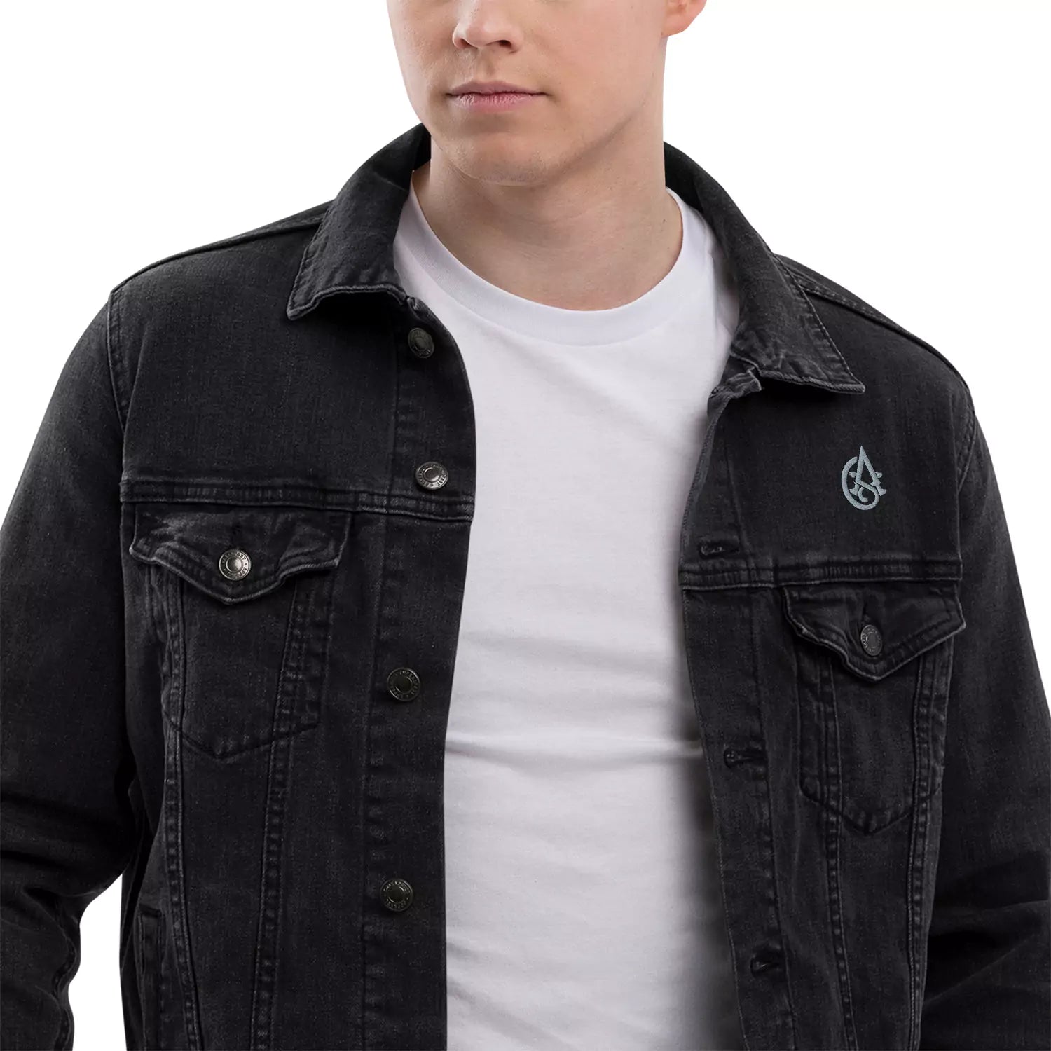 Silent Authority Denim Jacket - Embroidered Premium Denim Jacket – Alex Shogun Legacy Alex Shogun Men's Clothes