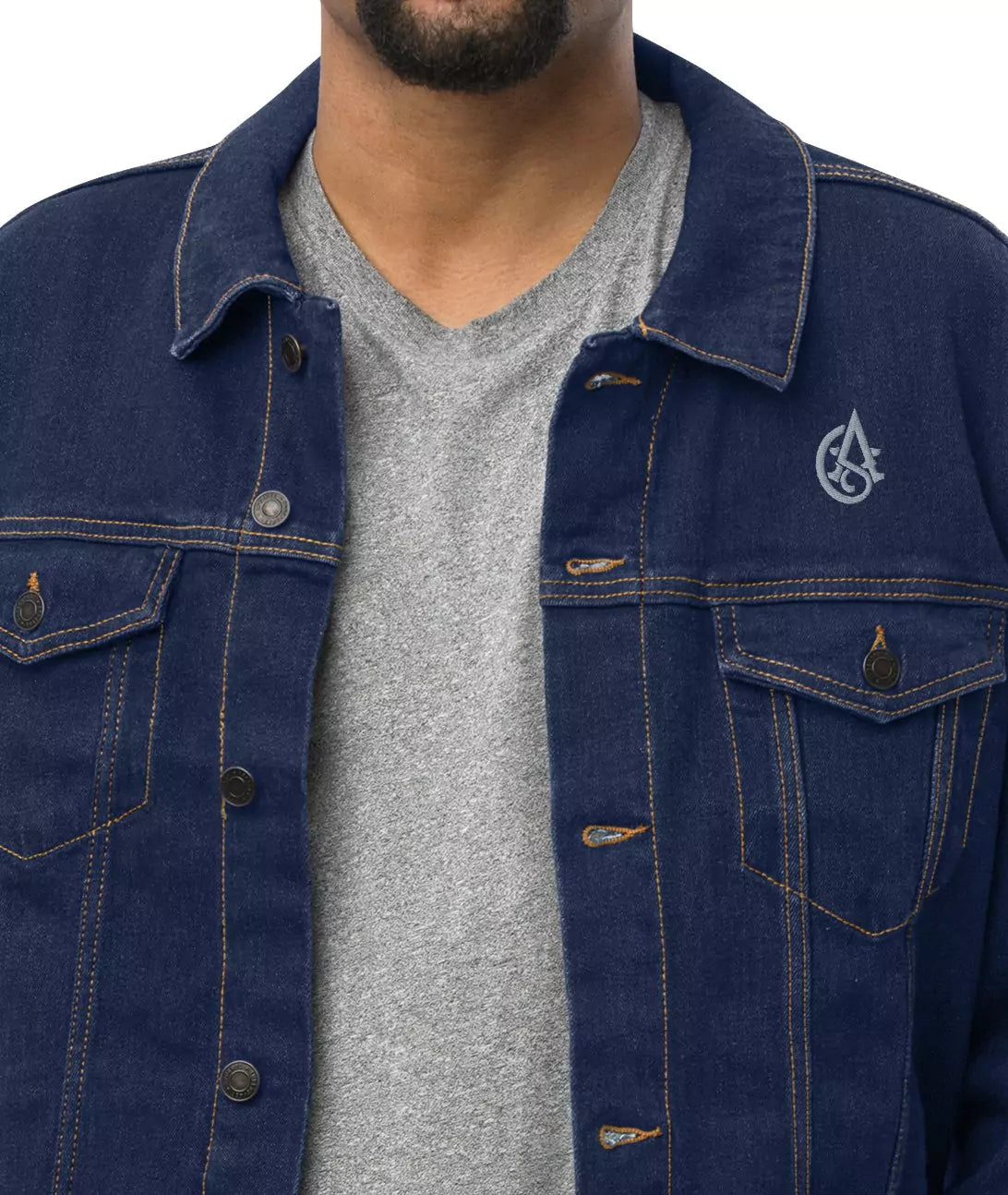 Silent Authority Denim Jacket - Embroidered Premium Denim Jacket – Alex Shogun Legacy Alex Shogun Men's Clothes