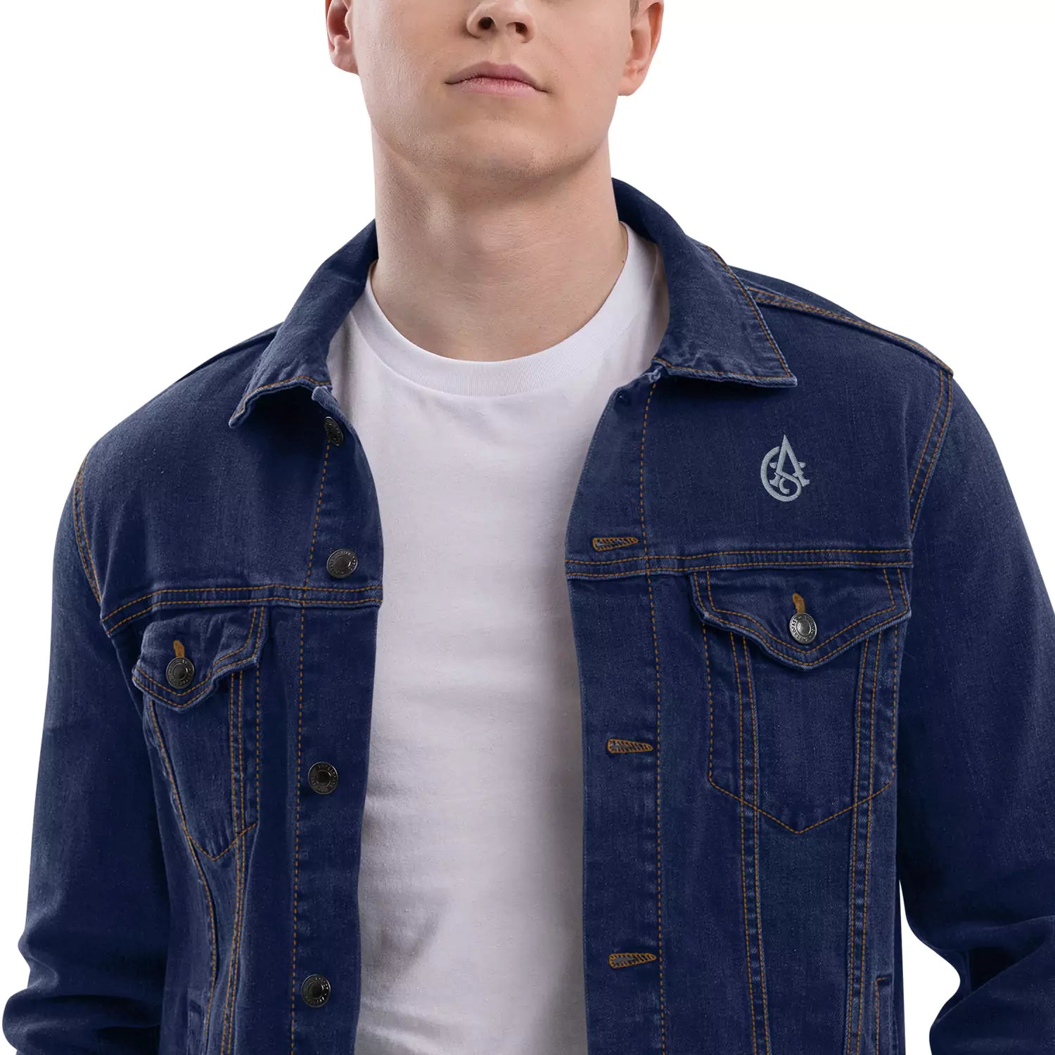 Silent Authority Denim Jacket - Embroidered Premium Denim Jacket – Alex Shogun Legacy Alex Shogun Men's Clothes