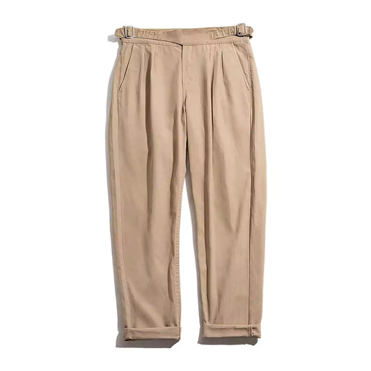 Vintage Gurkha Cargo Pants | Men's High Waist Double Pleated Pants