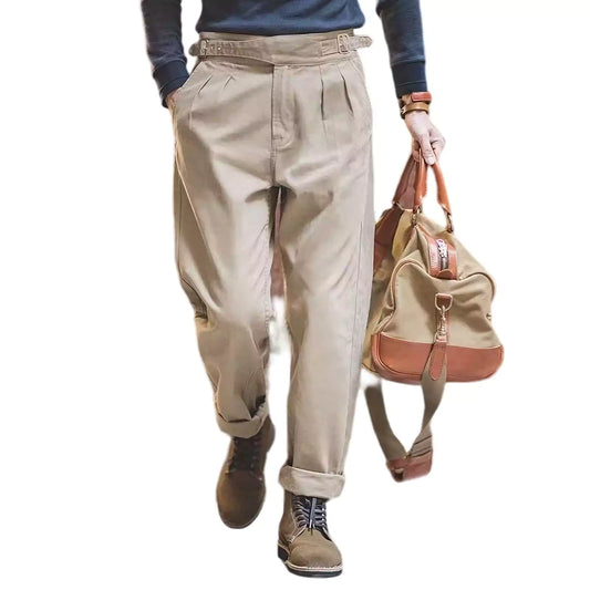 Vintage Gurkha Pants -  #  pants Vintage Gurkha Pants | Shop Men's High Waist Double Pleated Pants  Explore Classic Gurkha style with these vintage high-quality pants: high waist, and adjustable straps, these pants offer both comfort and timeless appeal! 