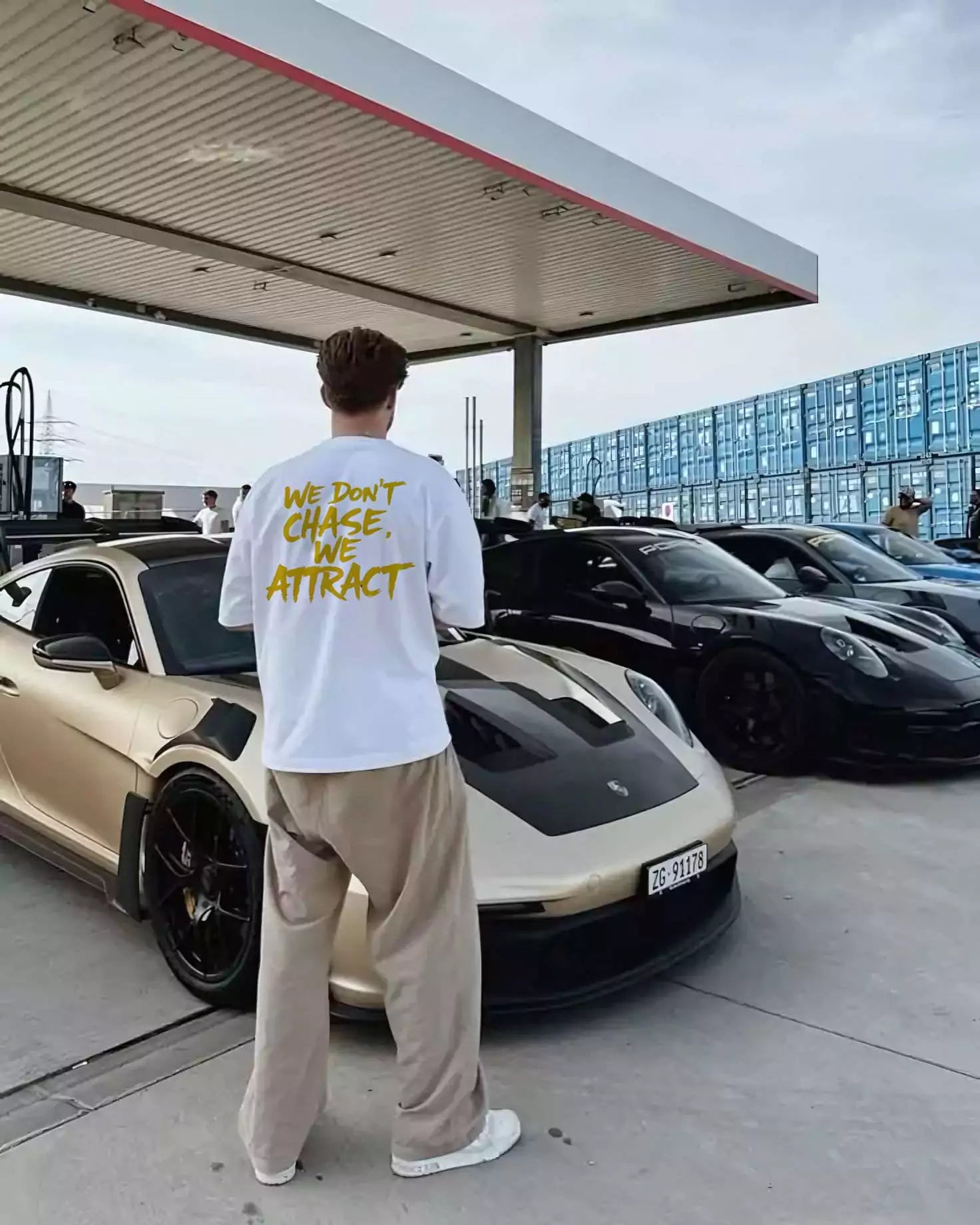 Statement Tee – "We Don’t Chase. We Attract" - Motivational Tee Shirts Oversized Tees - Elevate Your Style Today! Alex Shogun Men's Clothes