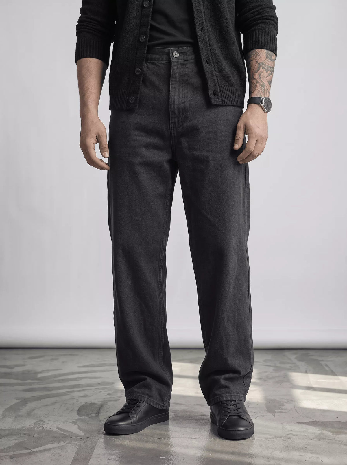 Men's Wide-Leg Jeans, Loose Straight Fit