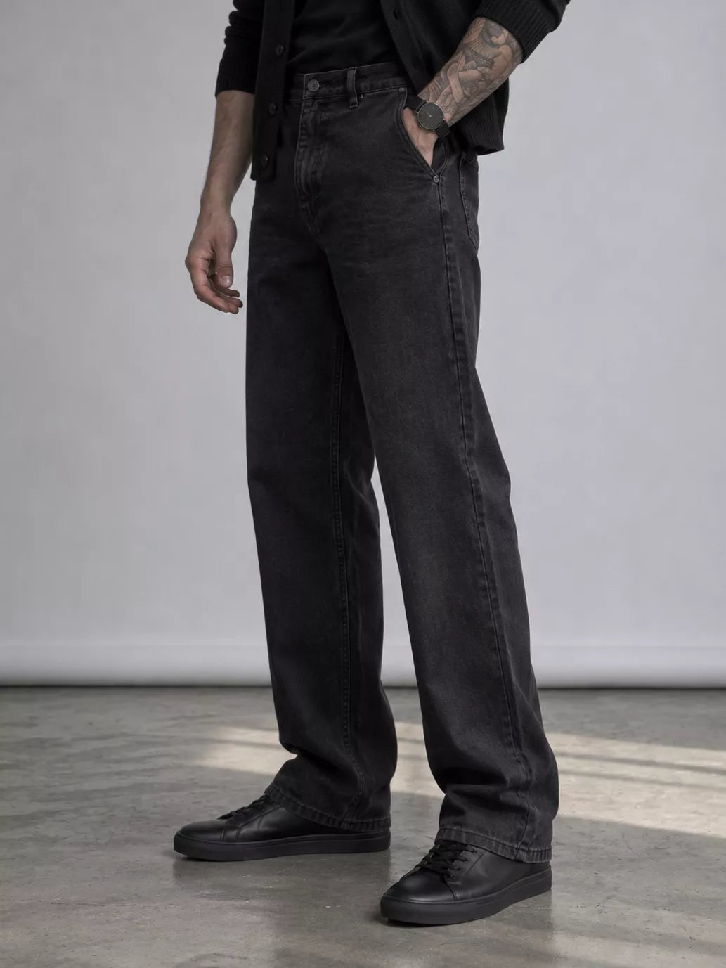 Men's Wide-Leg Jeans, Loose Straight Fit