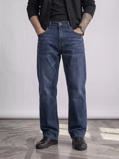 Men's Wide-Leg Jeans, Loose Straight Fit